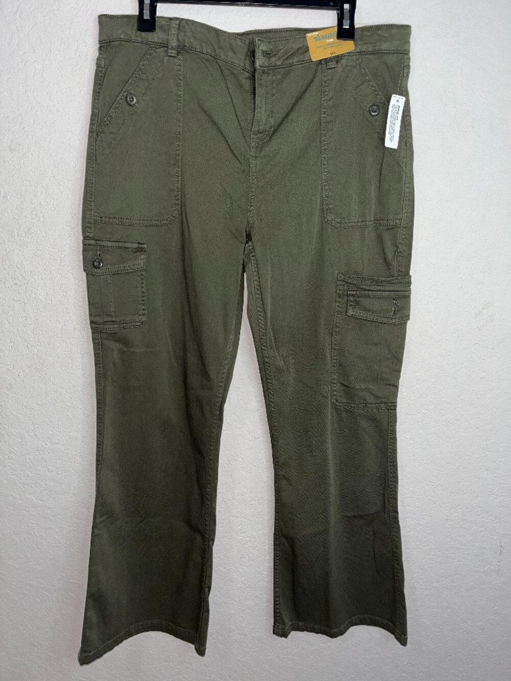 Thereabouts Plus Cargo Pants Olive Green Adjustable Waist 20.5 NWT